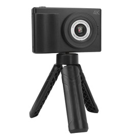 1080P Digital Point and Shoot Camera with Tripod, Digital Camera with Tripod Dual Lens 40MP HD Selfie Video Recording Fun Camcorder for Students Children (Black)