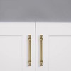 ZAUYX 2-Pack 3-3/4inch(96mm) Hole Center Brushed Brass Cabinet Pulls Solid