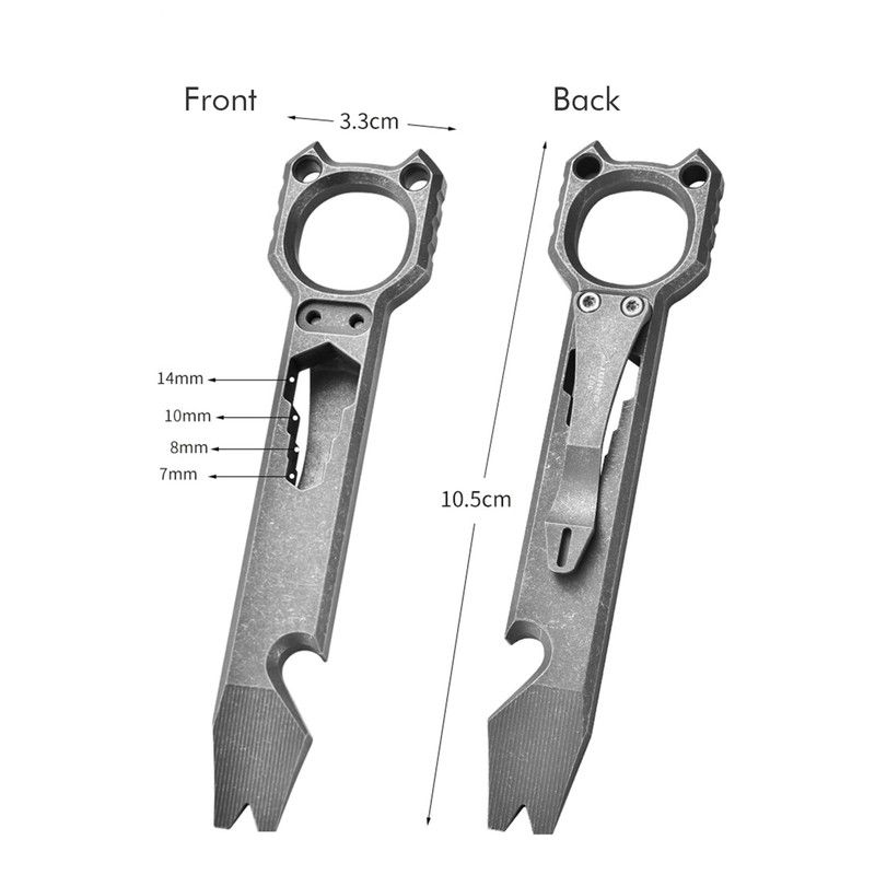 Hamans Titanium Pry Bar 6-in-1 Multi Tool Crowbar Portable with