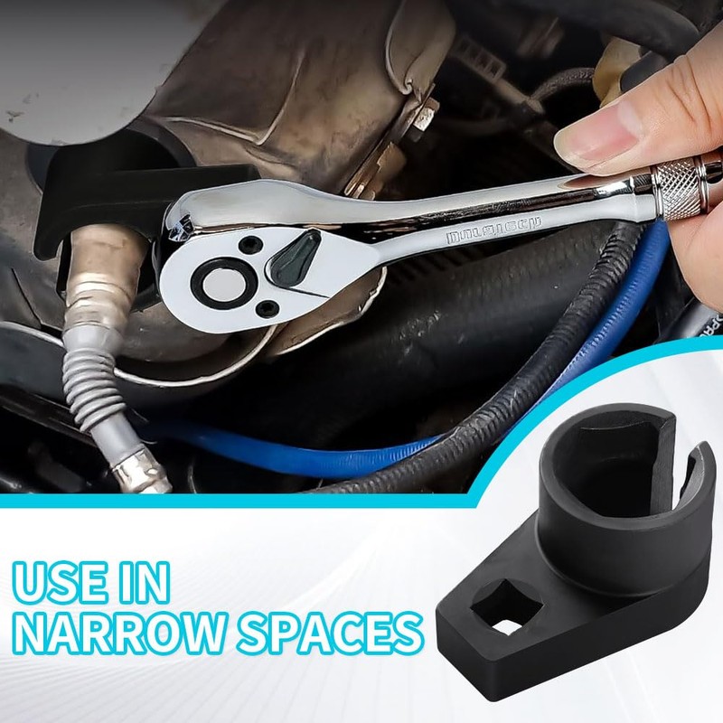 Lemxily Offset O2 Sensor Socket, 7/8-Inch (22mm) with 3/8-Inch Drive,