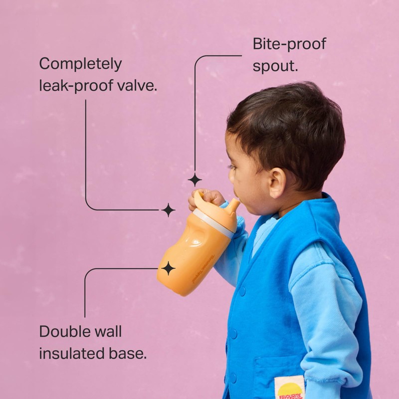 Tommee Tippee Insulated 9oz Sporty Spout Toddler Water Bottle, No