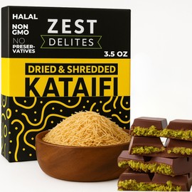 Kataifi Shredded Fillo Dough by Zest Delites, Dried Kadayif for Dubai Chocolate Kit, Knafeh & Kunafa, Kadayif Shredded Phyllo Dough, Kataifi Pastry for Middle Eastern Desserts, 3.53 oz (100g)