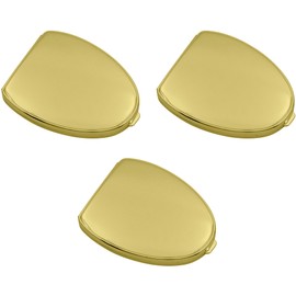 Stephanie Imports - Juego de 3 espejos compactos de doble cara (dorado, arco ovalado)