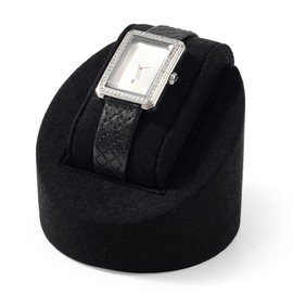 Papten J00202 Watch Stand, For 1 Watch, Microfiber, Display, Storage, Photography, Luxury, Stylish, Compatible with Qualified Bills, Black