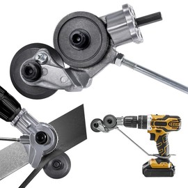 Metal Sheet Cutter,Electric Drill Plate Cutter,Metal Nibbler Drill Attachment with Adapter,Electric Drill Shears Attachment Cutter Nibbler for Cutting Iron,Aluminum