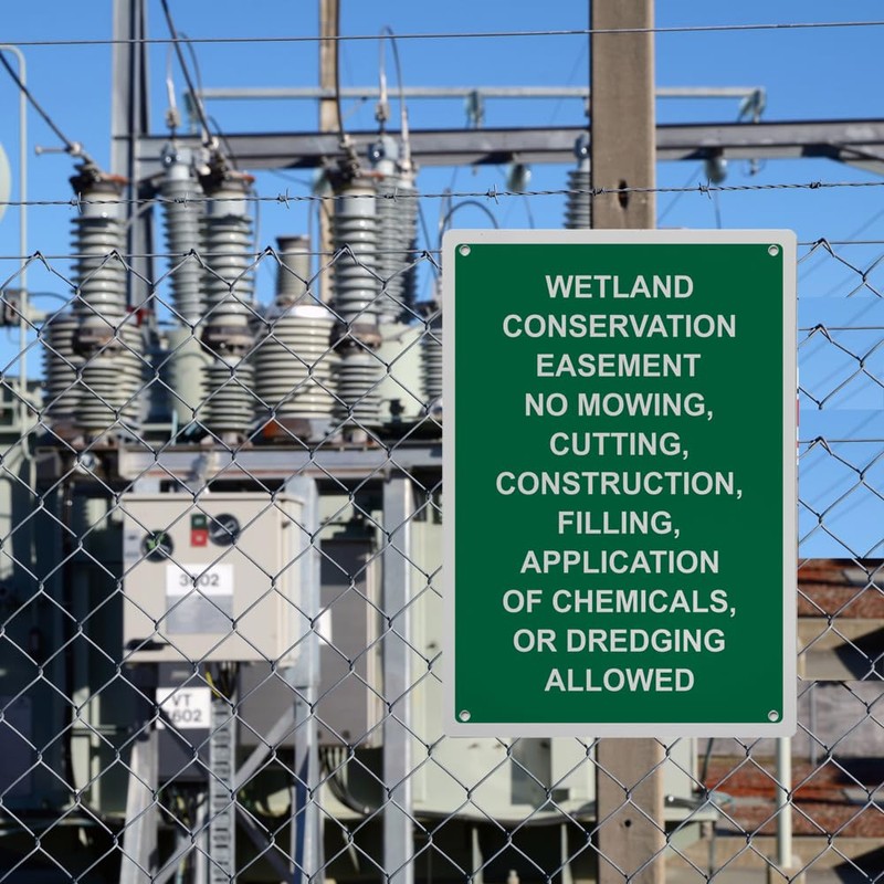 Wetland Conservation Easement No Sign, 8.5 x 11 in" OSHA