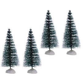 Toyland® Mini Collectable Resin Village Scene - Christmas Figurines (Set of 4 Mini Trees 7.5cm x 3.5cm)