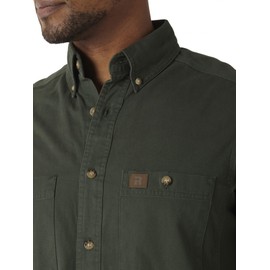 Wrangler Riggs Workwear Men's Logger Twill Long Sleeve Workshirt, Forest Green, Large