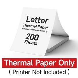 ​Portable Wireless Thermal Printer for Travel – Bluetooth Inkless Mobile Printer Compatible with iOS, Android & Laptop, Supports 8.5x11 US Letter & A4 Paper, Ideal for Home & Office Use TikTokShopBacktoSchool:_200 Sheets Paper ONLY (No Printer)