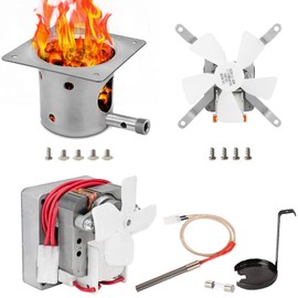 Pellet Grill Replacement Parts for Traeger, Pit Boss Wood Pellet Grills, Upgraded Auger Motor, Grill Induction Fan, Fire Burn Pot and Hot Rod Igniter, Grill Parts with Ash Remover, Screws and Fuse