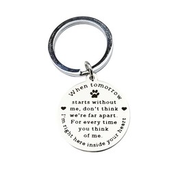 Pet Memorial Gifts Keychain for Dogs Cats Sympathy Gift When Tomorrow Stars Without Me Memorial Key Chain for Loss of Pet Cat Dog Remembrance Gift Bereavement Gifts Keyring