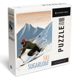 Sugarloaf, Maine, Downhill Skier, Lithography Style (1000 Piece Puzzle, Challenging Jigsaw Puzzle for Adults, Made in USA)