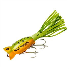 Arbogast Hula Popper Topwater Fishing Lure, Frog Yellow Belly, G760 (2 in, 3/8 oz)