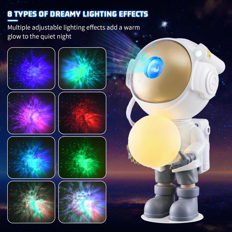 Bezavea Astronaut Galaxy Star Projector, 360°Adjustable Starry Night Light Projector,