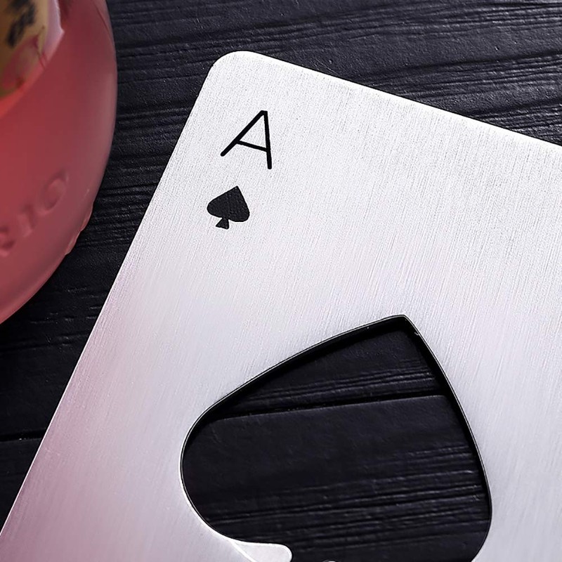 Bottle Openers, Ace of Spades, Credit Card Size, Stainless Steel,