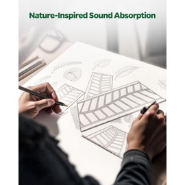 Topnaca 6 Pack Acoustic Panels Sound Absorbing for Home Theater Walls, Decorative Gray Self-Adhesive Leaf Textured Art Ceiling Tiles - Acoustical Treatments for Recording Studio Door 17"×12"×0.4"