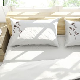 Ranznaz King Size Pillowcases Set of 2, Microfiber Embroidery Pillow Shams, Envelope Closure Super Soft and Cozy Pillow Cover, 20x36 White