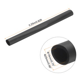 sourcing map 2pcs 10" Pipe Insulation Tube 3/4 Inch (19mm) ID 1 Inch (25mm) OD Foam Tubing for Handle Grip Support, Black