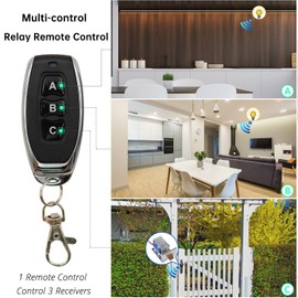 DieseRC 3pcs Relay Receivers with 2 Transmitters 433Mhz Wireless Remote Control Switch Radio Frequency DC 12V 1 Channel Passive Output Relay Controller
