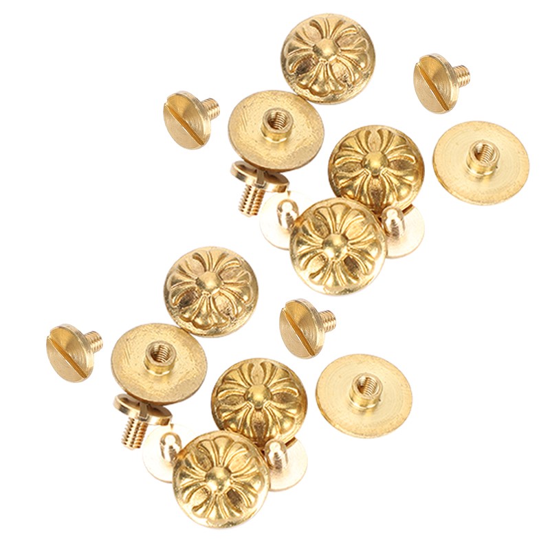 10 Sets Rivets Studs Screw 13mm Chrysanthemum Leathercraft Button Decoration