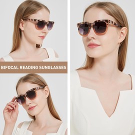 ZUVGEES 4 Pack Bifocal Reading Sunglasses for Men and Women with Spring Hinge Sun Readers Outdoor Reading Glasses UV Protection(4 Pairs,3.00)