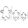 3 Piece Gingerbread Man Cookie Cutter Set, Christmas Shape Cookie
