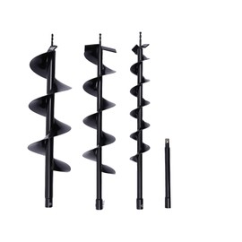 LYNICESHOP Auger Drill Bit, 3pc 4/6/8" Auger Post Hole Gas Powered Earth Auger Digger Fence Ground Drill Set for Earth Auger Post Hole Digger