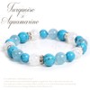 Kyozudo Women's Turquoise Design Bracelet, Natural Stone, Power Stone (Aquamarine,