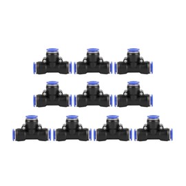 10 Piezas Manguera de Aire Conector de Empuje Neumático, 12mm de Diámetro Exterior Conector Neumático en T de 3 Vías Racores Rápidos de Aire a Presión