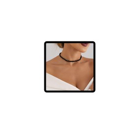 Haraty Hand Woven Necklace Black Bead Choker Necklaces Jewelry for Women