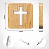 CooPark Cross Wooden Lamp, Christian Blessed LED Table Night Light,
