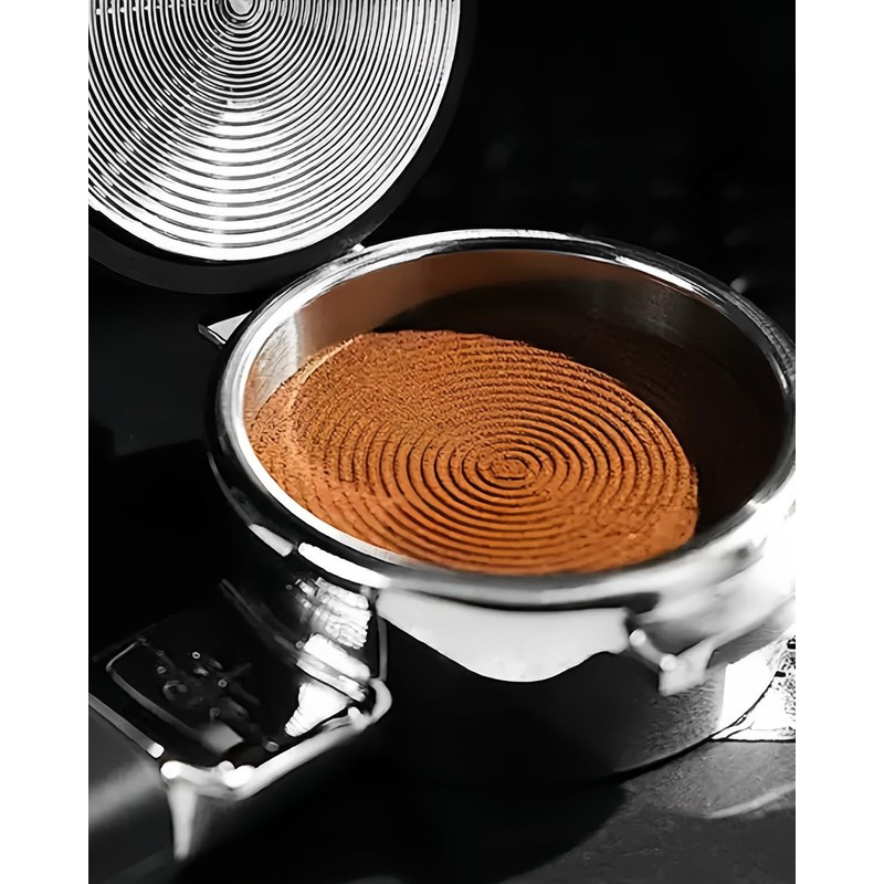 JUELICH 53mm Espresso Tamper with Wooden Handle – Spring-Loaded Coffee