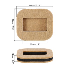 sourcing map 15 Pcs Felt Furniture Coasters Caster Cups, 3.15" x 2.76" Wheel Stoppers Bed Stoppers Furniture Stopper Anti-Sliding Furniture Pads for Sofas Beds Carpet Hardwood Floors, Khaki