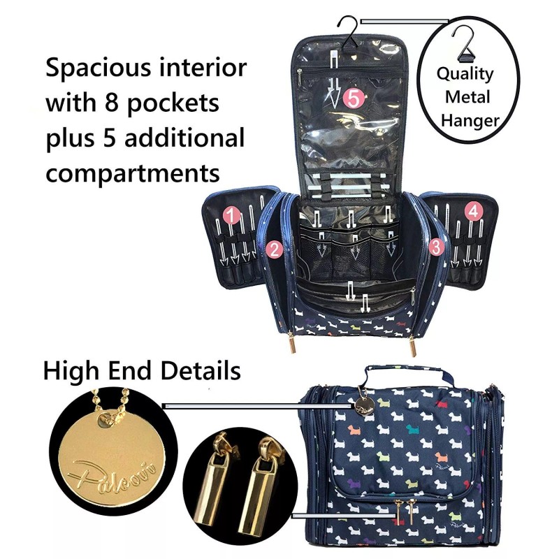 Palcovi Extra Large Capacity Makeup Organizer. Pattern:Doggie