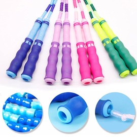 Cuerda para Saltar, Ajustable, Libre, Segmentada, con Cuentas Suaves, Cuerda para Saltar, Cuerda para Saltar para Hacer Ejercicio, para Niños y Adultos, Cuerda para Saltar para (Púrpura [actualización de cuentas suaves])