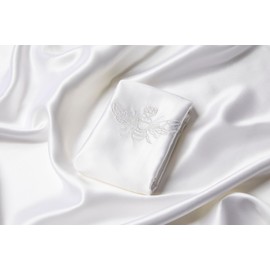 QUEEN BEE SILK - 2 Pack Silk Pillowcase for Hair and Skin - 22 Momme Mulberry Silk - Charmeuse Weave - Envelope Closure - King Size - White