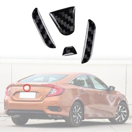 Bilisin Compatible with Rear Tailgate Insert Emblem Logo Carbon Fiber Emblem Badge Decal Cover Trim with Strong Adhesive for Honda Civic 2016-2021 Black