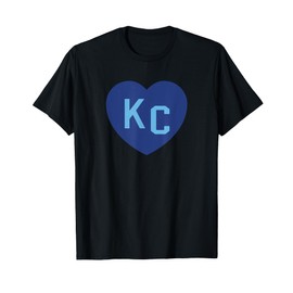 KC Heart KC (Kansas City) KC Love KC Powder Blue KC 2-Letter T-Shirt