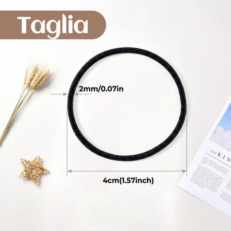 200 Pezzi Elastici per Capelli, 2mm Legami Coda di Cavallo