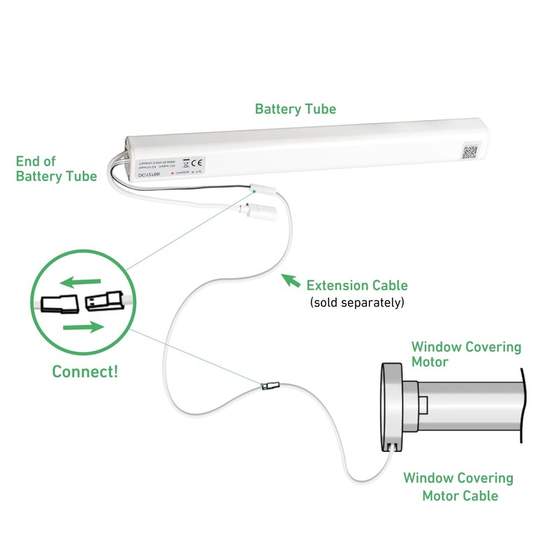HUIYEETEX DC1278B 12V Rechargeable Battery Pack for Motorized Blinds&Shades, Reloadable