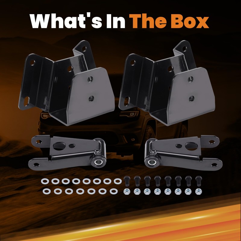 maXpeedingrods 4” Lowering Drop Kit Shackles & Hangers for Ford