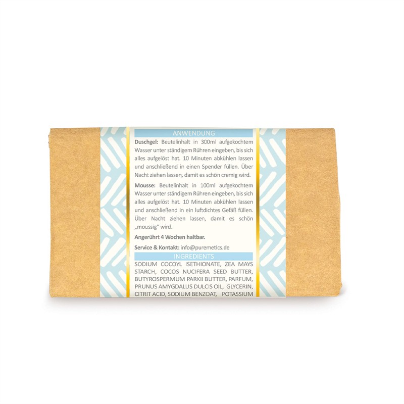 puremetics Zero Waste Shower Gel Powder "Cotton" (100 g =