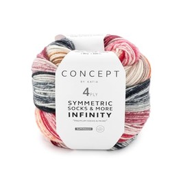 Katia Concept Symmetric Socks & More Infinity 4ply, Sockenwolle mit Farbverlauf, Strumpfwolle 4-fach, Sockengarn 4-fädig, 75% Wolle (Merino mulesingfrei), 25% Polyamid (90)