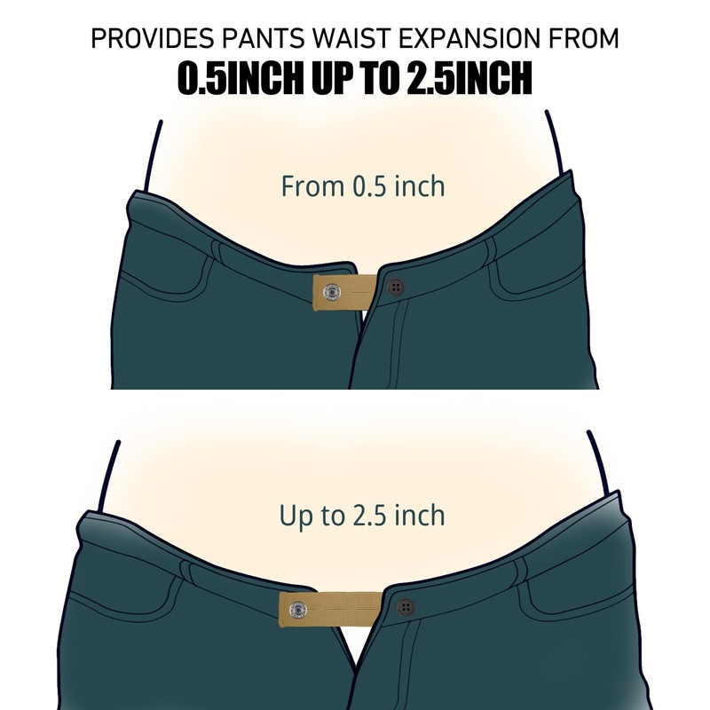 YUEBOSUL 3 Pcs Elastic Pants Button Extender, Waistband Extenders for