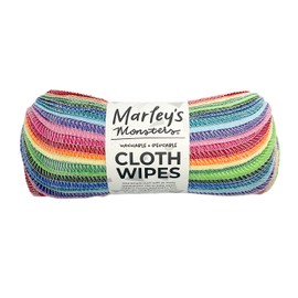 Marley's Monsters Toallitas de tela reutilizables, hechas a mano en Eugene, Oregon (paquete de 24, arcoíris)