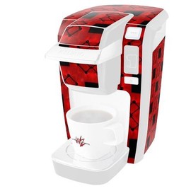 WraptorSkinz Decal Style Vinyl Skin compatible for Keurig K10 / K15 Mini Plus Coffee Makers Criss Cross Red (COFFEE MAKER NOT INCLUDED)
