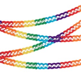 Idena 90252 Honeycomb Garlands, Approx. 1.5 m Long, 10 x 4 Paper Garlands in Rainbow Colours, Party Decoration