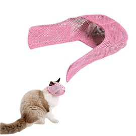 MAEXUS Cat Mask, Pet Mouth, Anti-Bite Pet Mask, Cat Muzzle for Nail Clippers, Ear Cleaning, Prevents Bites, Prevents Pick-up, Comfortable, Pet Mask (L, Pink)
