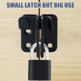Litensh Shed Lock Flip Door Bolt Lock Gate Latch Lock Padlock Hasp for Wooden Cupboard Pet Cage Barn Cabinet Garden Bathroom Sliding Door, Left Open (Black, Left Open S)