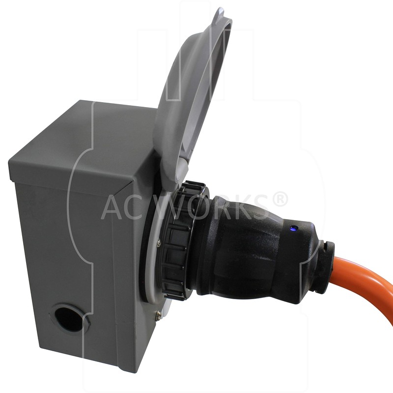 AC WORKS Generator to Transfer Switch 50Amp Inlet Box Adapter